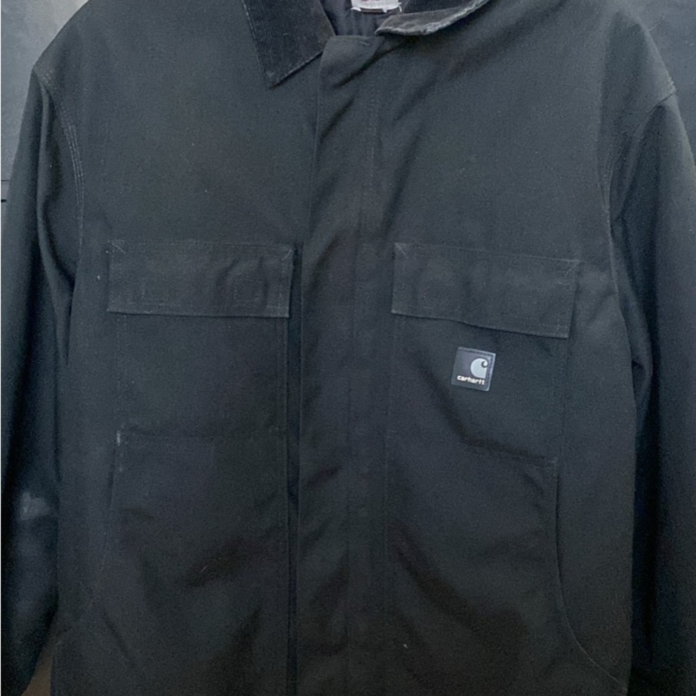 Carhartt Yukon Extremes Arctic Coat Jacket Mens Large Black C55 Quilt Lined